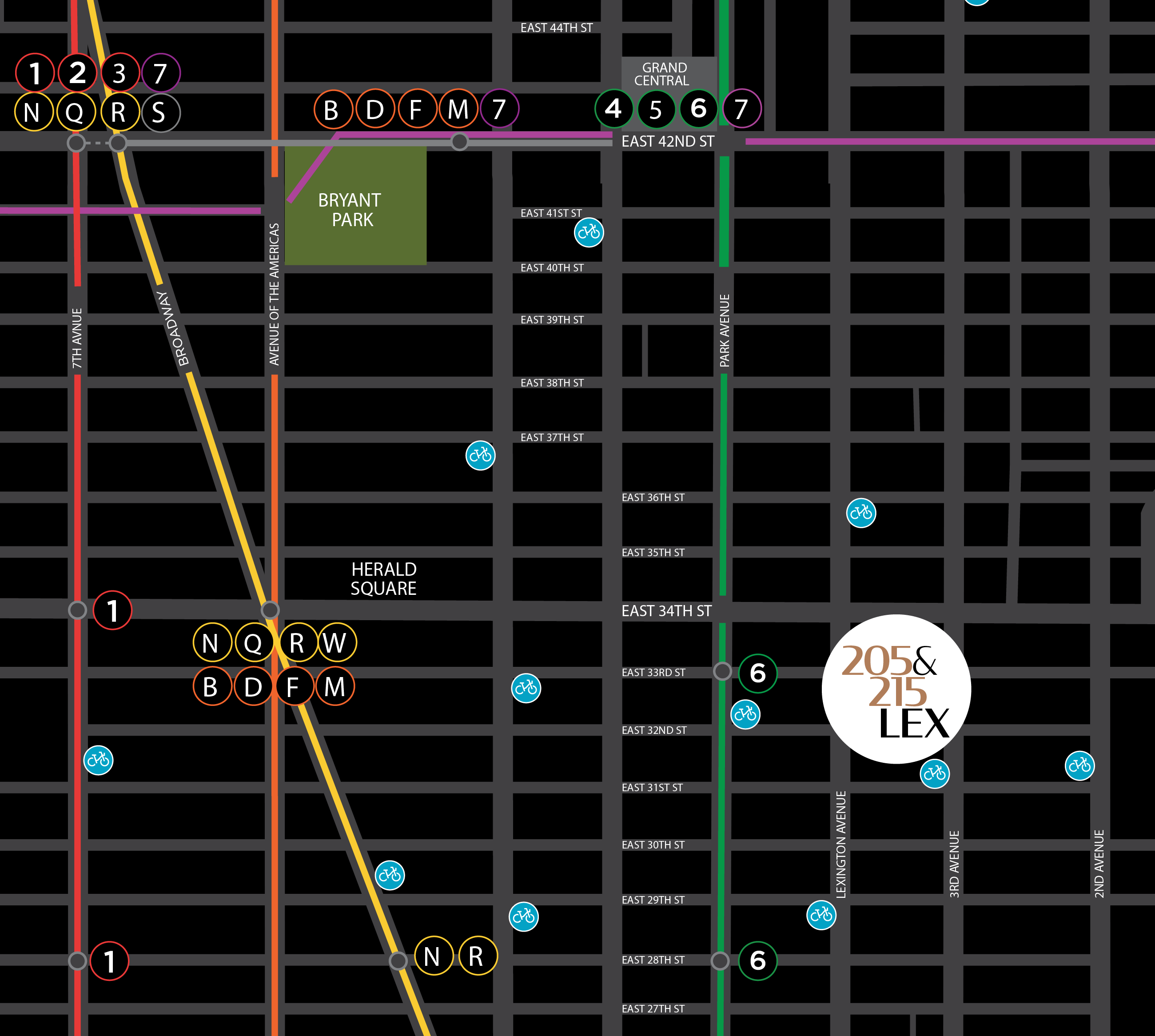 205-215 Lexington - Transportation Map